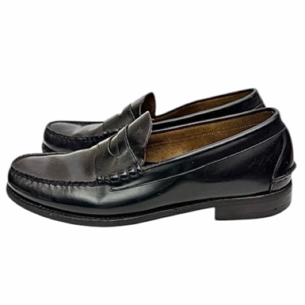 Johnston & Murphy Black Leather Penny Loafers Mens 12D Dress Slip On USA - Picture 6 of 9